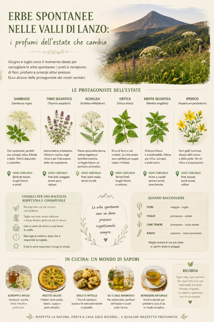infografica erbe spontanee nelle valli di lanzo