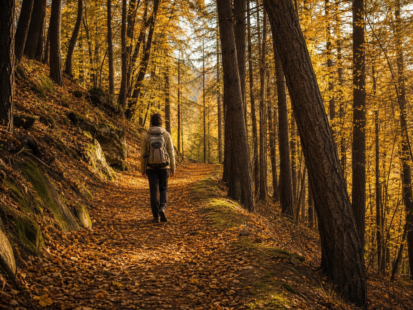 Passeggiata nel bosco autunnale nelle Valli di Lanzo